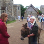 Princess Beatrice meets a Carisbrooke Castle donkey