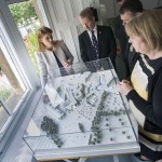 Princess Beatrice views a model of the Hospital's new development site