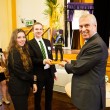 The Duke is presented with a Gift by the Head Boy and Head Girl, Malet Lambert School