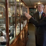 The Duke views Physical Science exhibits at Cavendish Laboratory.