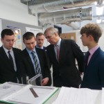 The Duke chats to students working on Science Projects, UTC Swindon.