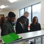 The Duke meets students working on Physics Projects, UTC Swindon.