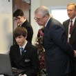 The Duke with students working on animation and online games development at Barking and Dagenham College.