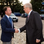 The Duke is met by Rob McGuirk, Director of Golf, Prince's Golf Club.