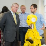 Wevolver present their 3D printed robot to The Duke of York at Fab Labs London.