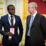 The Duke of York meets Eghosa Nehikhare from Africa Courier Express at Pitch@Palace Africa.