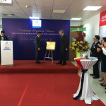 The Duke of York unveils a commemorative plaque, Apollo 360, Hanoi.