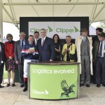 His Royal Highness presents The Duke of York Clipper Logistics Stakes Trophy to the winning jockey Frankie Dettori, MBE