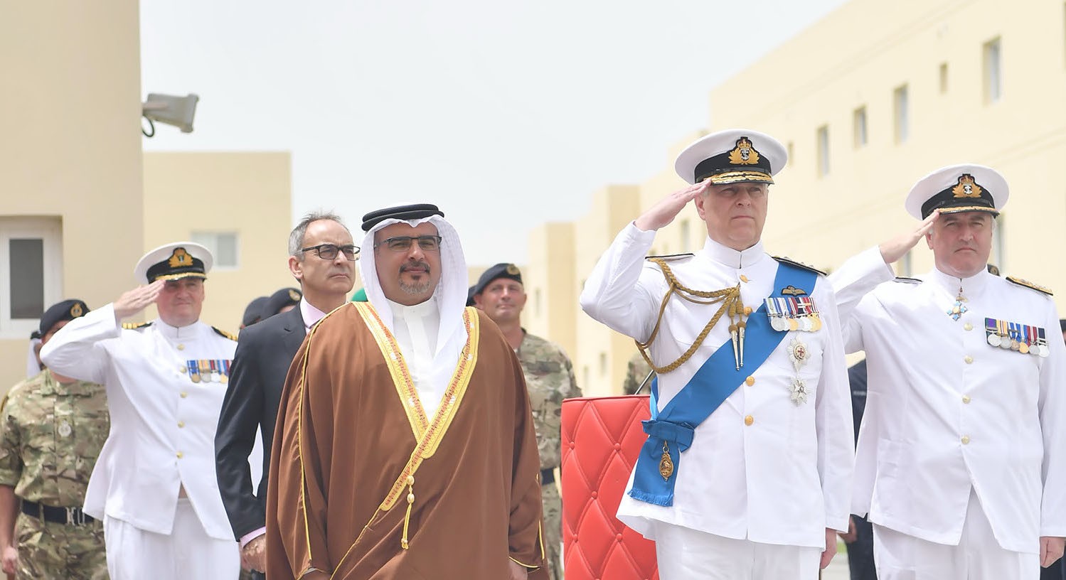 The Duke of York visits the United Kingdom Naval Support Facility, Mina Salman Port