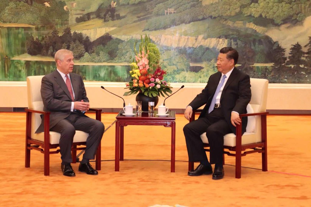 The Duke of York meets President Xi Jinping at the Great Hall of the People