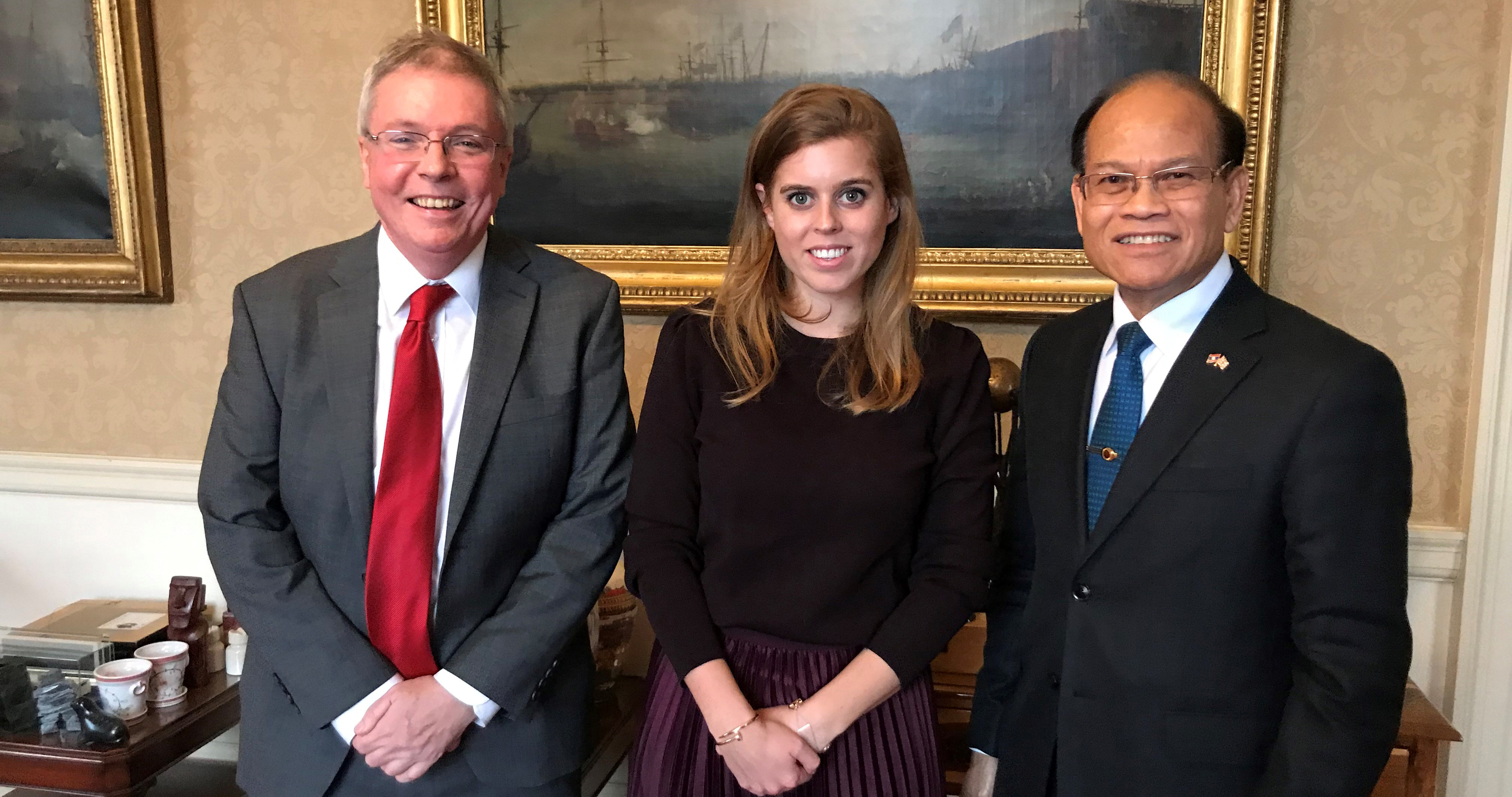 Princess Beatrice meets the British Ambassador to Laos and the Lao Ambassador to the UK