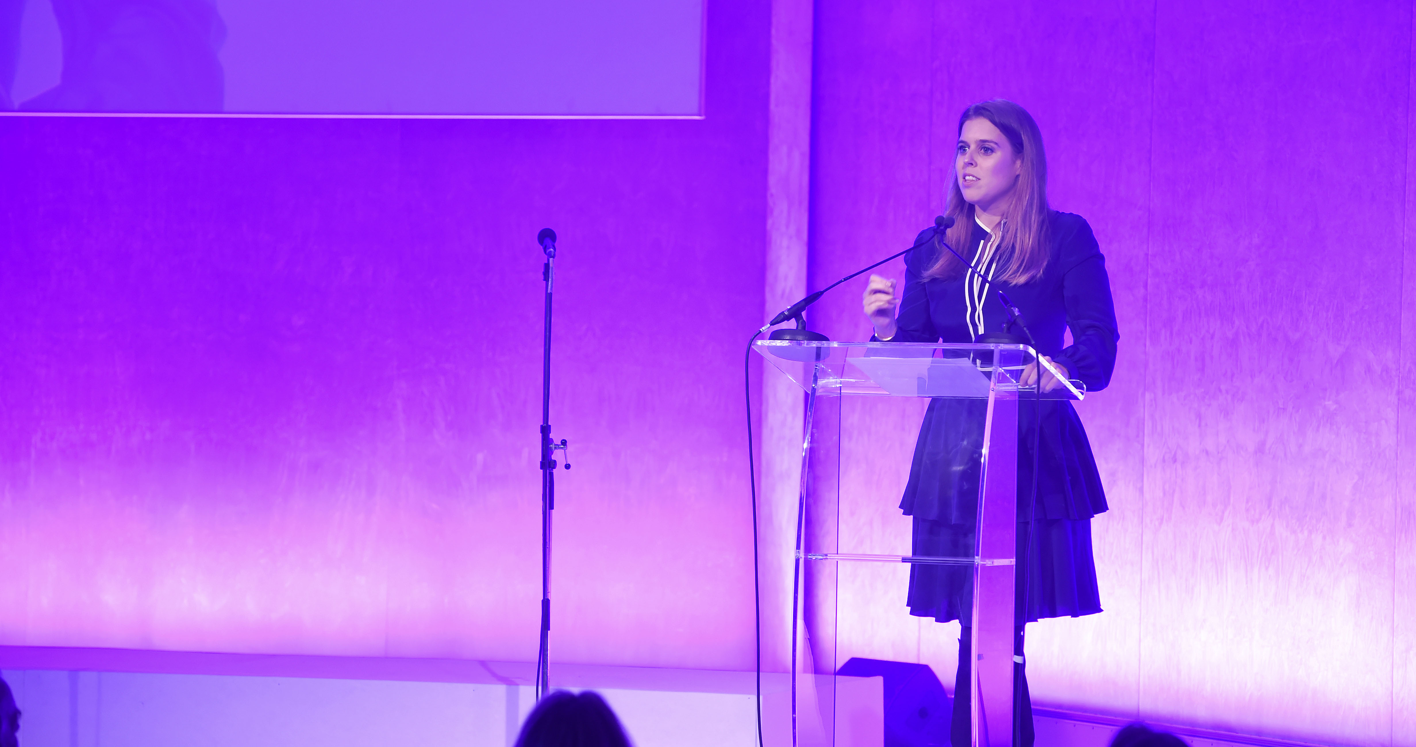 Princess Beatrice gives a speech at the Education World Forum